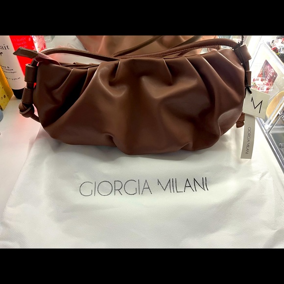 NWT Giorgia Milani Soft Leather Shoulder Bag - Picture 3 of 6